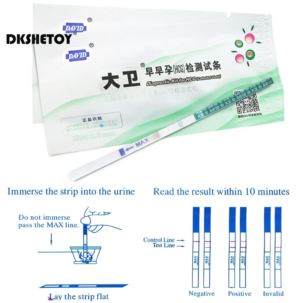 HCG Pregnancy Test Strip Early Detection Ovulation Self Test Simple Urine Test Strips For Women Quick Result for adults 18