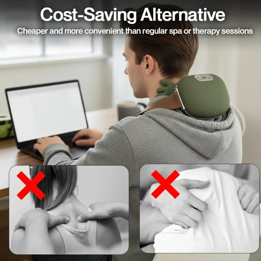 مدلك الرقبة والكتف الكهربائي على شكل يد أصابع قابلة لإعادة الشحن USB-CReal Hands Slaasoos Neckk مدلك للرقبة والظهر #5