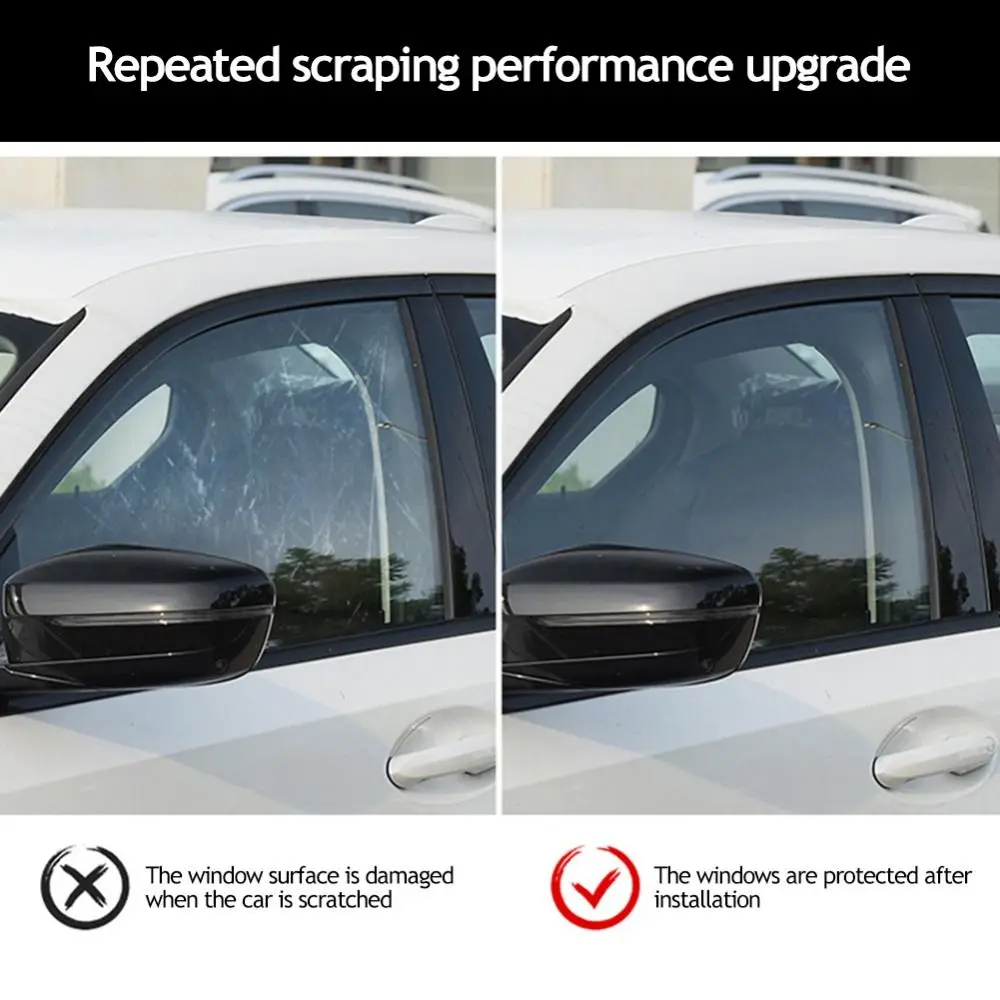 Car Window Film Shade Roll Black Universal Adaptation Roll Sunlight Heat UV Scratch Resistant Shade Film UV Protector Sticker Fi