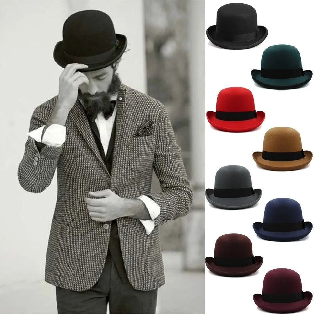 New Felt Top Hat Solid Color Wide Edge Jazz Cap Magician Hat Festival Party