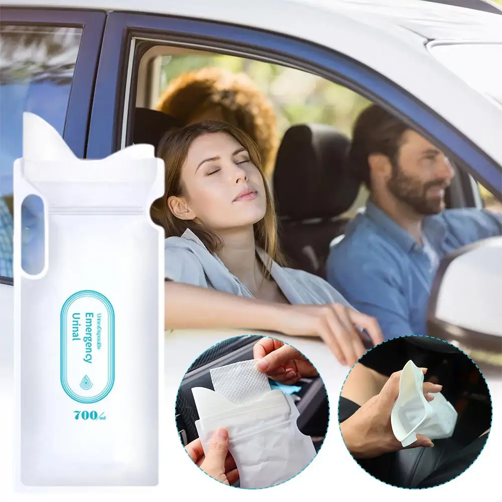 NEW 4PCS 700ml Car Urine Bag Emergency Portable Vomit Bags Mini Mobile Toilets Handy Unisex Disposable Urinal Toilet Bag