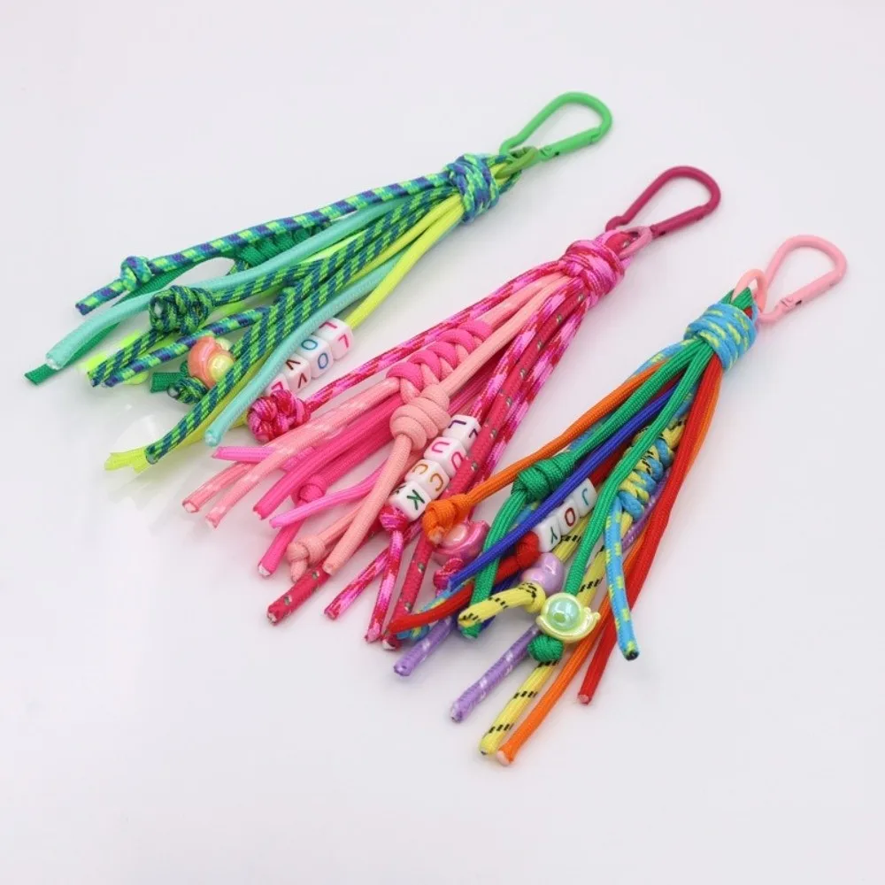 

New Colorful Bag Charms Braided Bohemian Style Keychain Handmade Jewelr Key Ring Backpack Decoration
