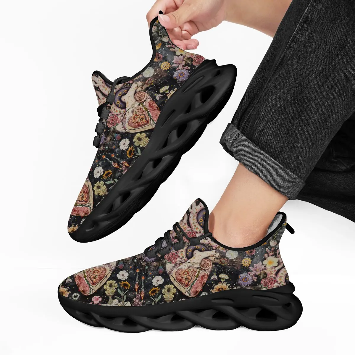 

Outdoor New Men Running Shoes Fleece Lined Anatomical Heart Flower Galaxy Print Sneakers Lightweight Shoes for Men