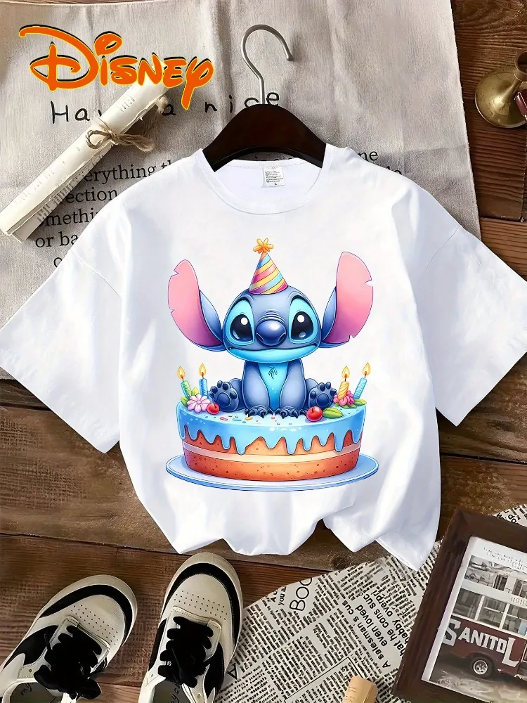 

Happy Birthday Stevie Image Printed T-Shirt Casual Fashion Short Sleeve Round Neck Women's T-Shirt Ideal for All Seasons Y2K