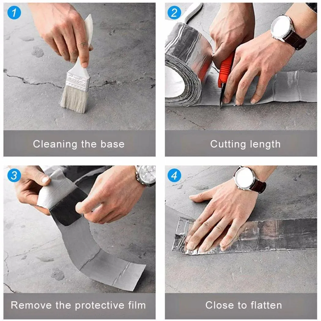 Cinta adhesiva multiusos, resistente al agua, impermeable, goma de butilo hermética, papel de aluminio totalmente pegado