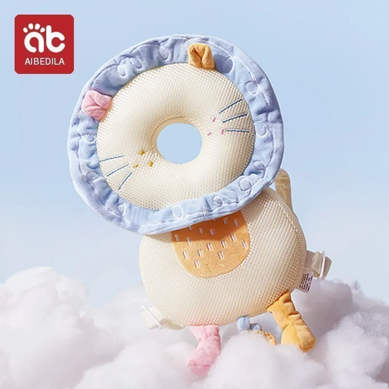 AIBEDILA Baby Head Protector Safety Pad Injured Cartoon Security Pillows Cushion Back Prevent Breathable Anti-drop Pillow 1-3T