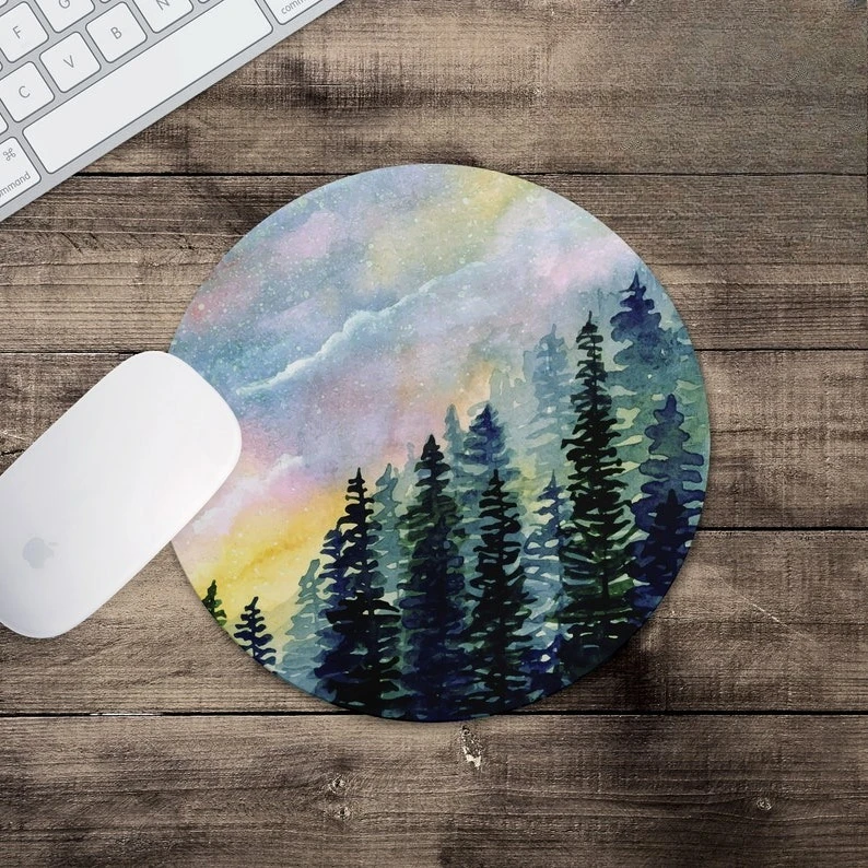

Dreamy Mountain Forest Mouse Pad & Coaster Green Forest MousePad