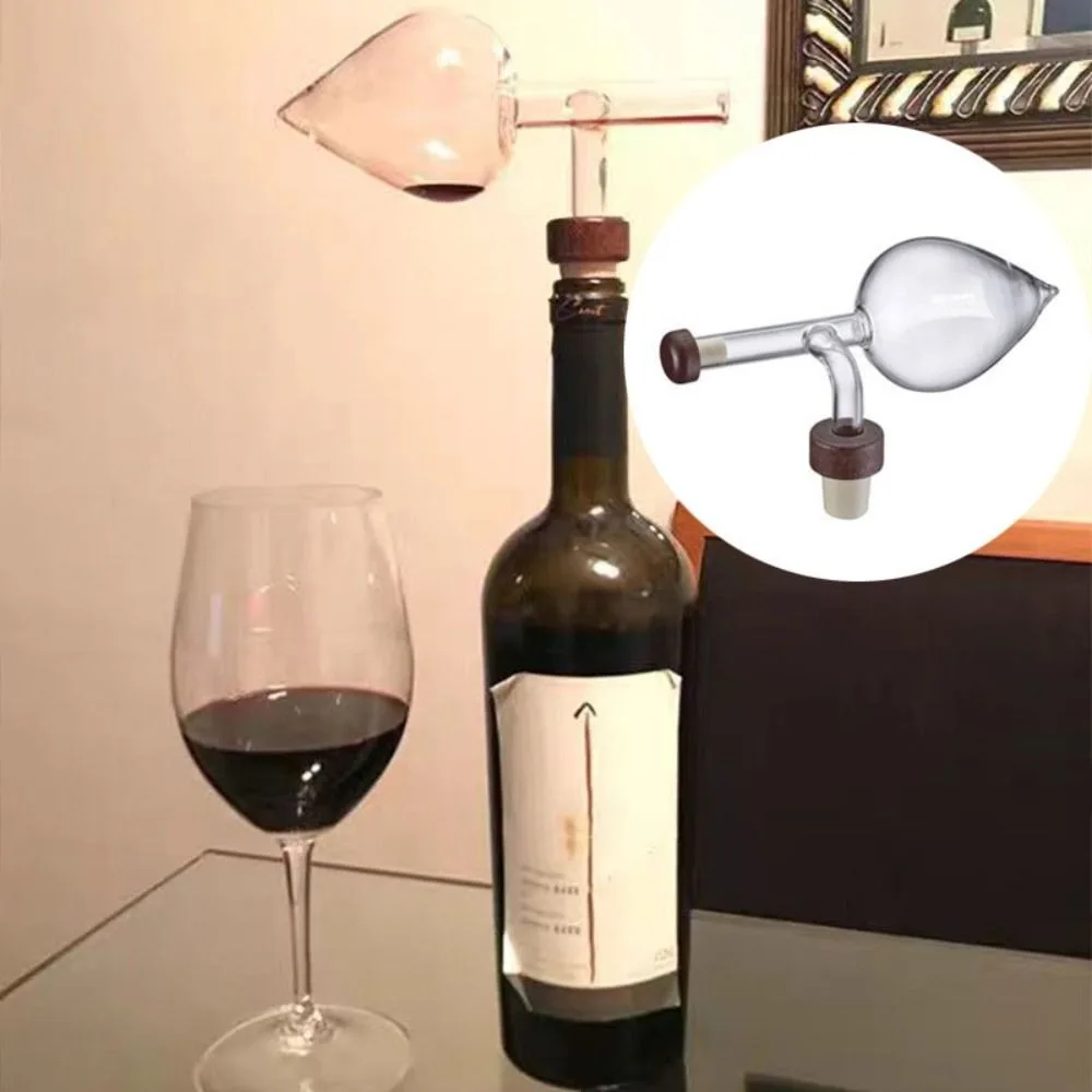 Fast Round/Peach Shaped Quick Wine Decanter Spout Professional Glass Wine Aerator Clear Wine Bottle Pourer Winery