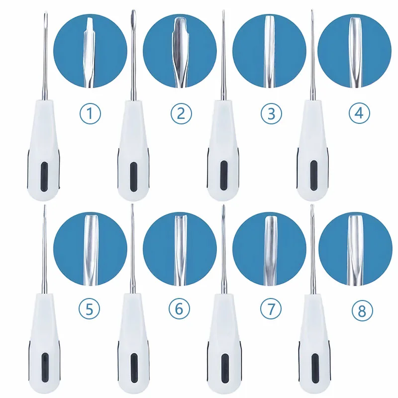 

8Pcs/Set Dental Elevator Teeth Extraction Tooth Extracting Forceps Dentist Surgical Tools Dental Luxating Lift