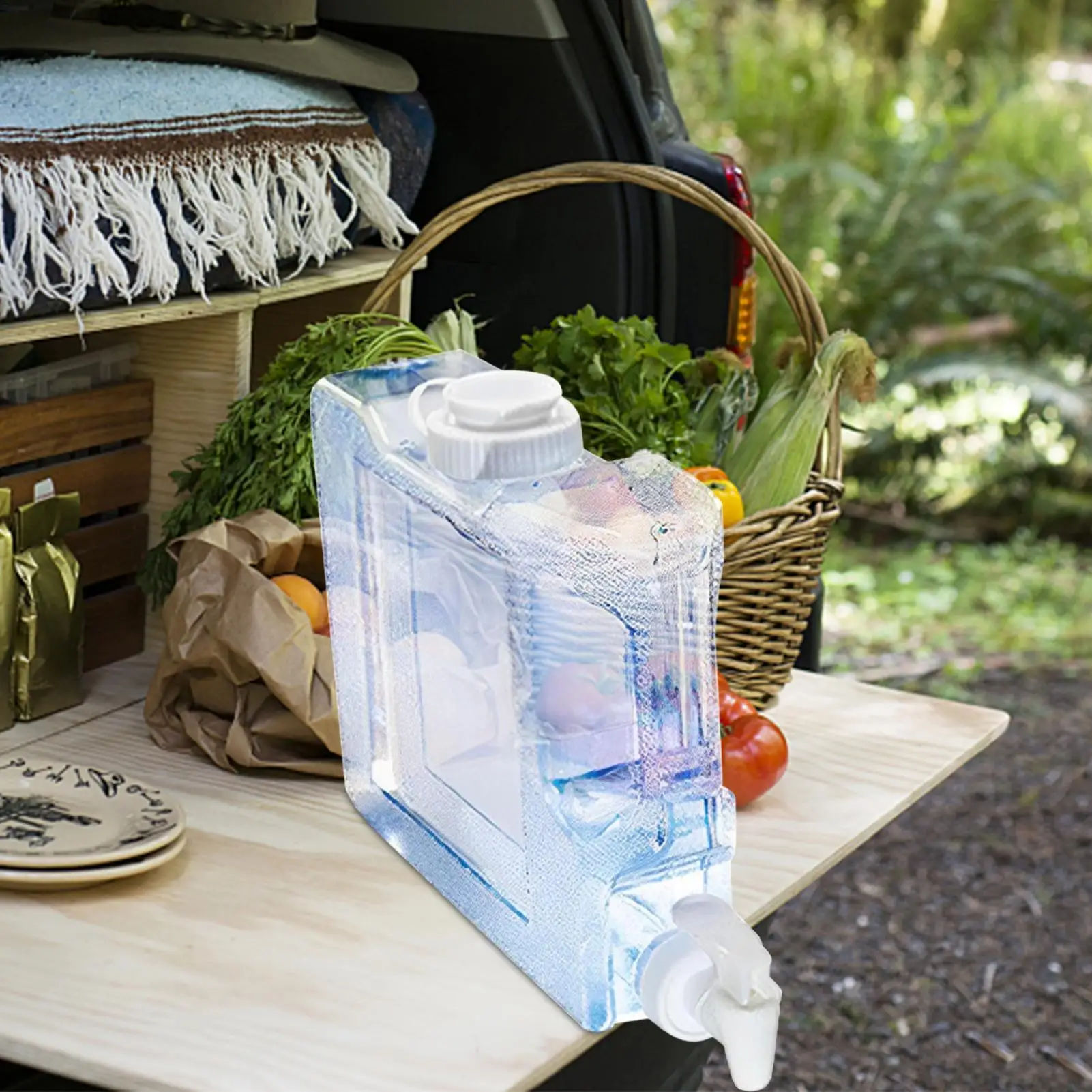 Tragbarer Wassereimer, Wasserspeicherbehälter für Outdoor-Reisen mit dem Auto, Camping mit Wasserhahn, Trinkwasserkocher für den Haushalt.