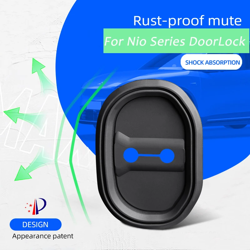 

4pcs Car Door Mute Damping Cushion Silicone Door Lock Buckle Car Door Anti-collision Protective Cover For Nio ES6 ES7 EC6