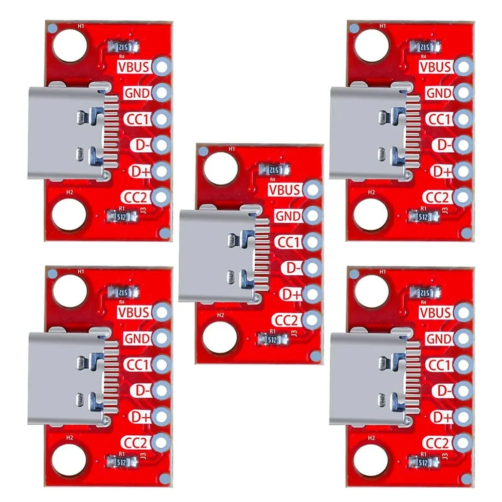 AT87-5PCS/Lot USB Type-C Breakout Board Serial Basic Breakout Female Connector Type PCB Converter Board