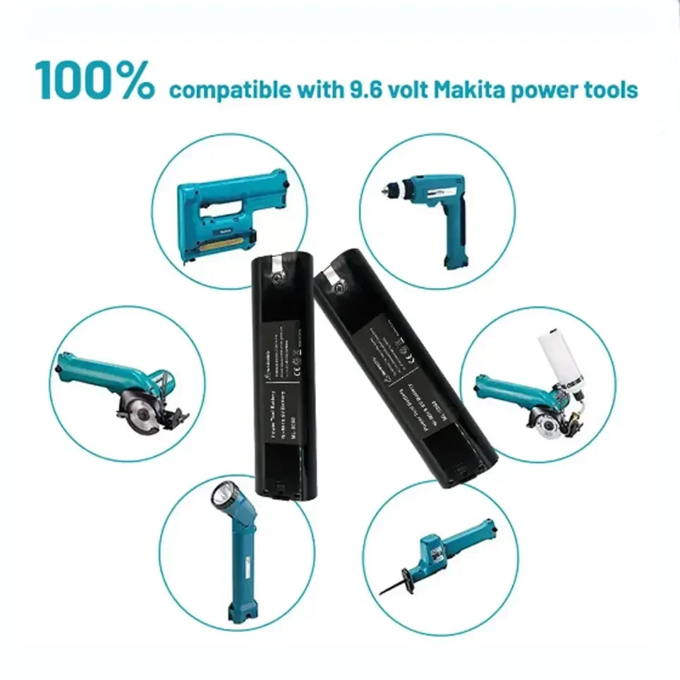 New 100% makita 9.6V 4800mAh Ni-MH Rechargeable Replacement Battery For Makita 9000 9001 9002 9033 9600 Power Tools battery