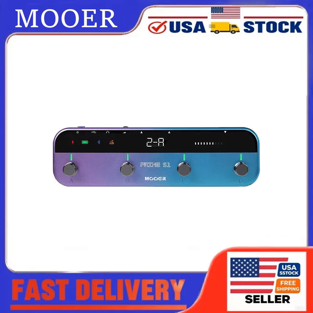 MOOER Prime S1 Gitarren-Multieffektpedal, 126 Effekte, Looper-Trommelmaschine, 4,5-Stunden-Akku, kabellose Steuerung für Musikreisen
