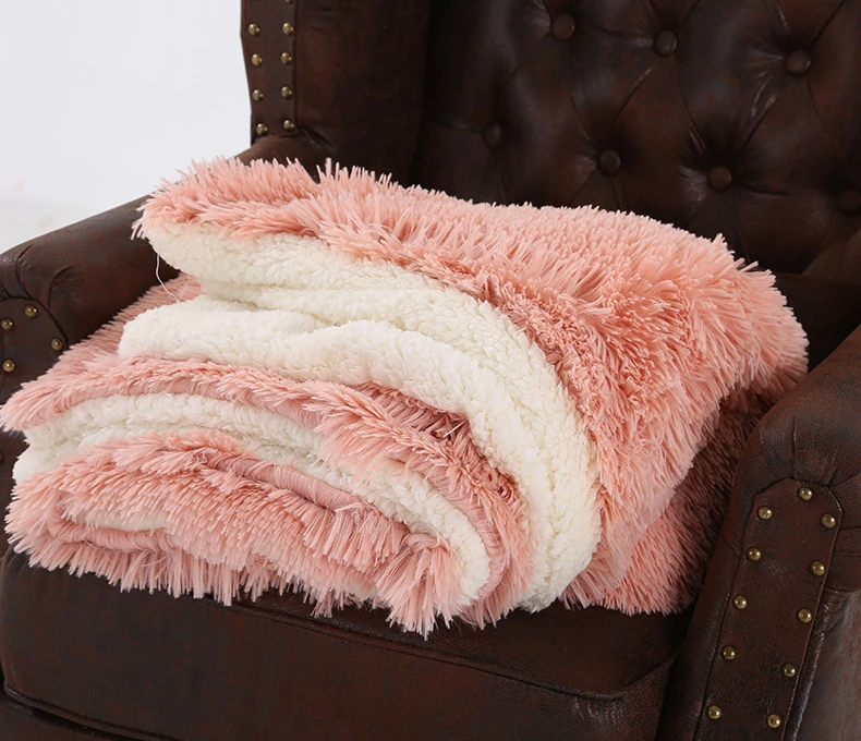 Long Pile Plush Blanket Cashmere Baby Blanket, Lamb Wool Car Nap Couch Sofa Throw Soft Home Cover Sheet Bedspreads Keep Warm