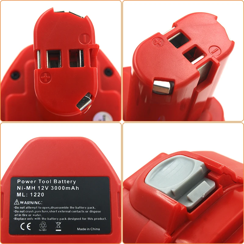 PA12 1220 1222 1234 12V 3000mAh Ni-MH Cordless Power Tools Rechargeable Battery for Makita 6270D 6271D 6227D 6317D 8270D 4331D