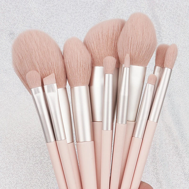 11 Pcs Pink Makeup Brushes Set Eye Shadow Foundation Women Cosmetic Brush Eyeshadow Blush Powder Blending Beauty Make Up Tools