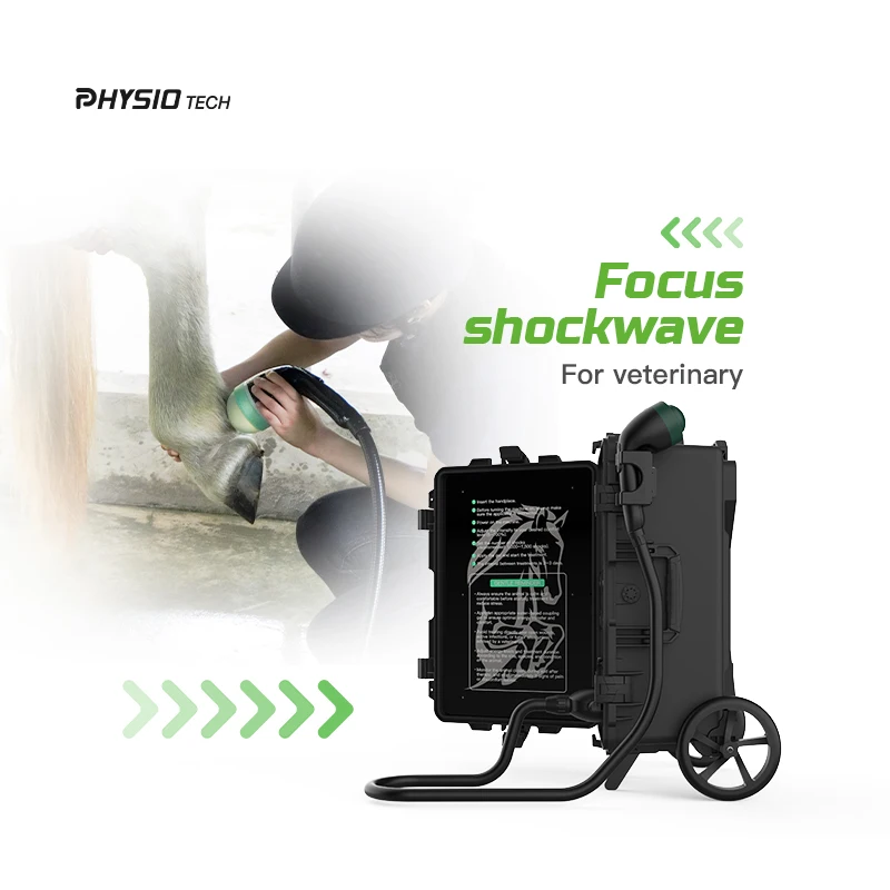Portable Veterinary Focused Shockwave Therapy Device EMFOCUS VET Mobile ESWT Machine With Drawbar Wheels For Farm Stable