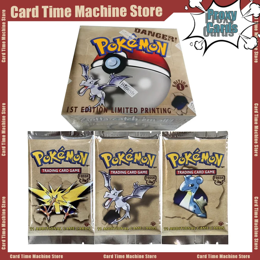 Cartes Pokémon 1ère édition Fossil Booster Foil 36 paquets PKM Proxy carte jeu de commerce carte jeu de société ensemble complet carte de Collection jouet