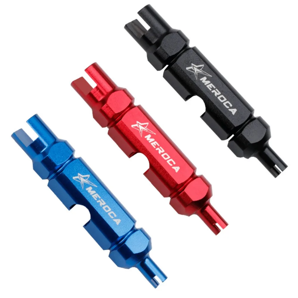 3 in 1 Schrader Valve Tool Aluminium Alloy Prismatic Shape Valve Core Wrench Anodic Oxidation Disassembly Air Nozzle Wrench