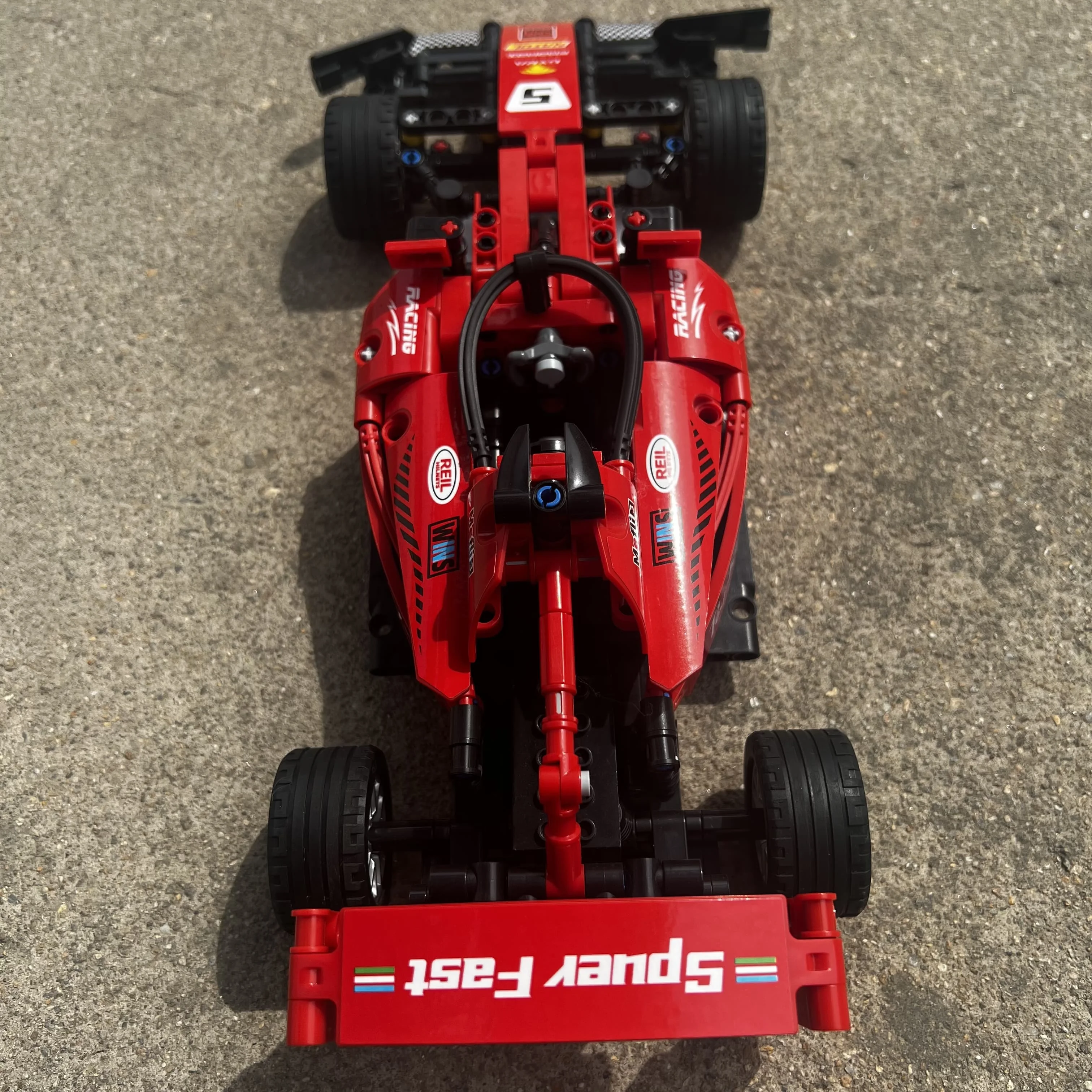 Supercar brinquedo infantil, bloco de construção de controle remoto, modelo de corrida com partículas pequenas, brinquedo de montagem compatível para meninos