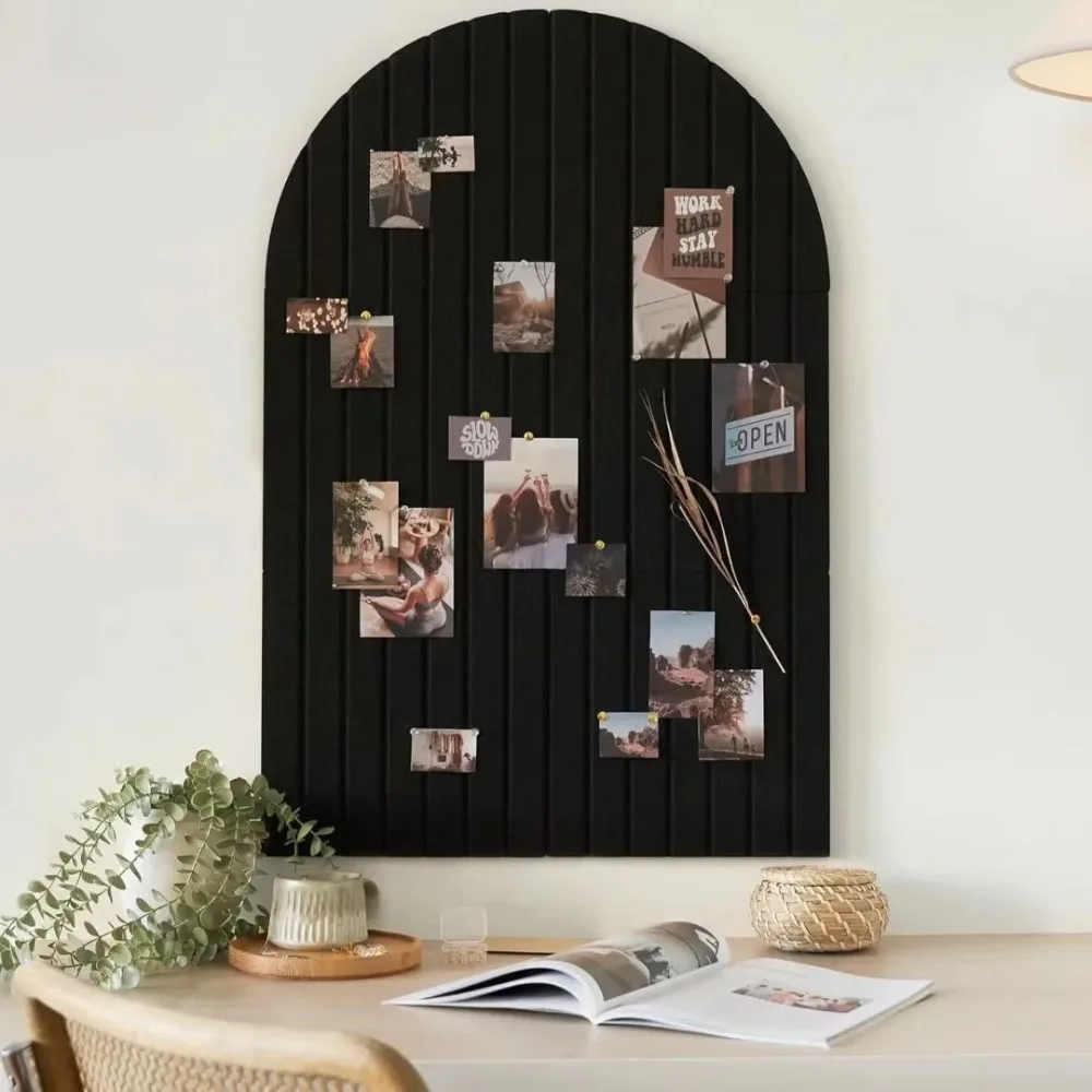 Durable Arched Felt Acoustic Panel Vertical Stripe Polyester Felt Felt Wall Panel Self Adhesive Photo Wall Sticker Living Room