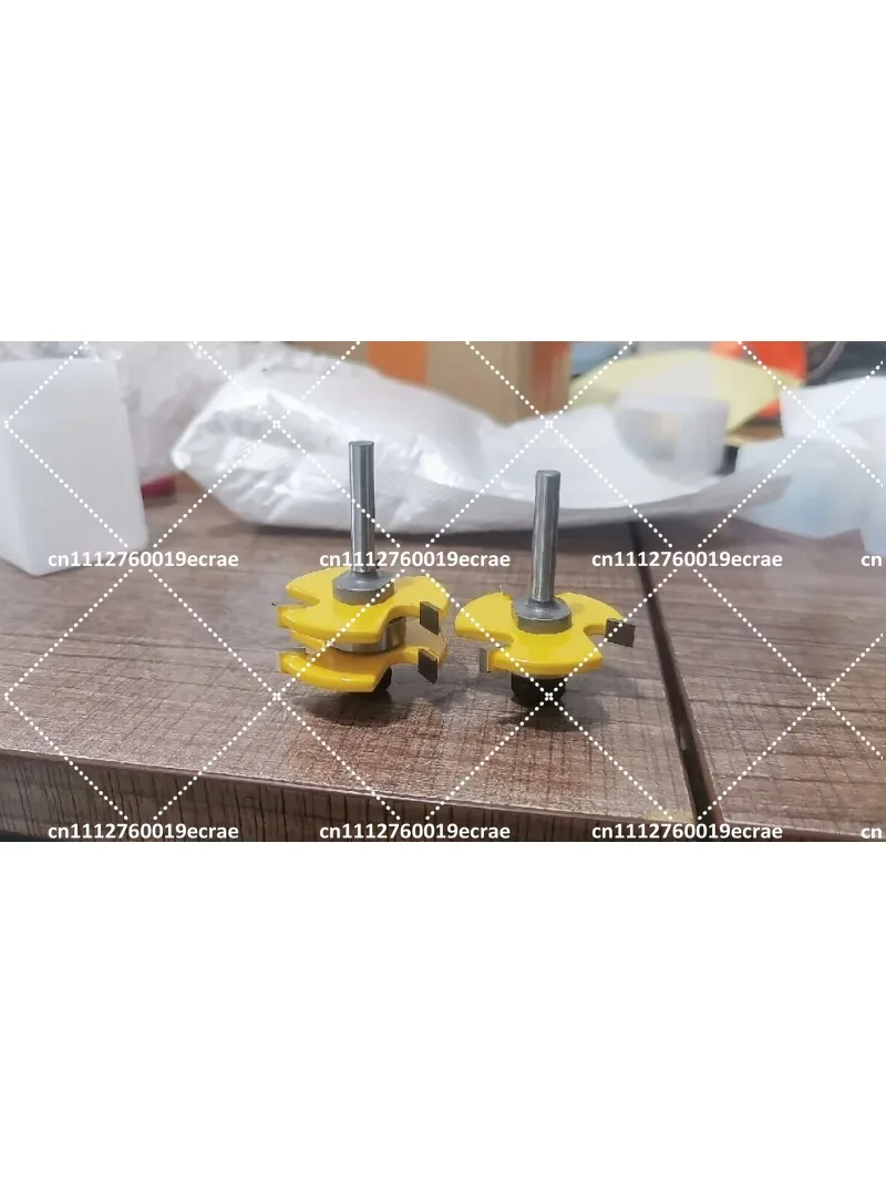 2Pcs 6mm Shank Joint Assembly Router Bit Set Tongue & Groove T-Slot Milling Cutter for Woodwork Cutting