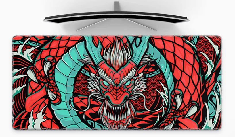 Cool Dragon King tapis de souris Ultra grand mâle Esports soie lisse Kawaii jeu Anime tapis clavier bureau Mause Art Table tapis