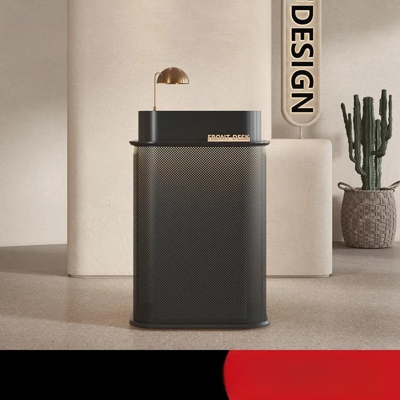 Small checkout page Black restaurant Welcome desk, information desk Guide desk Hotel reception desk