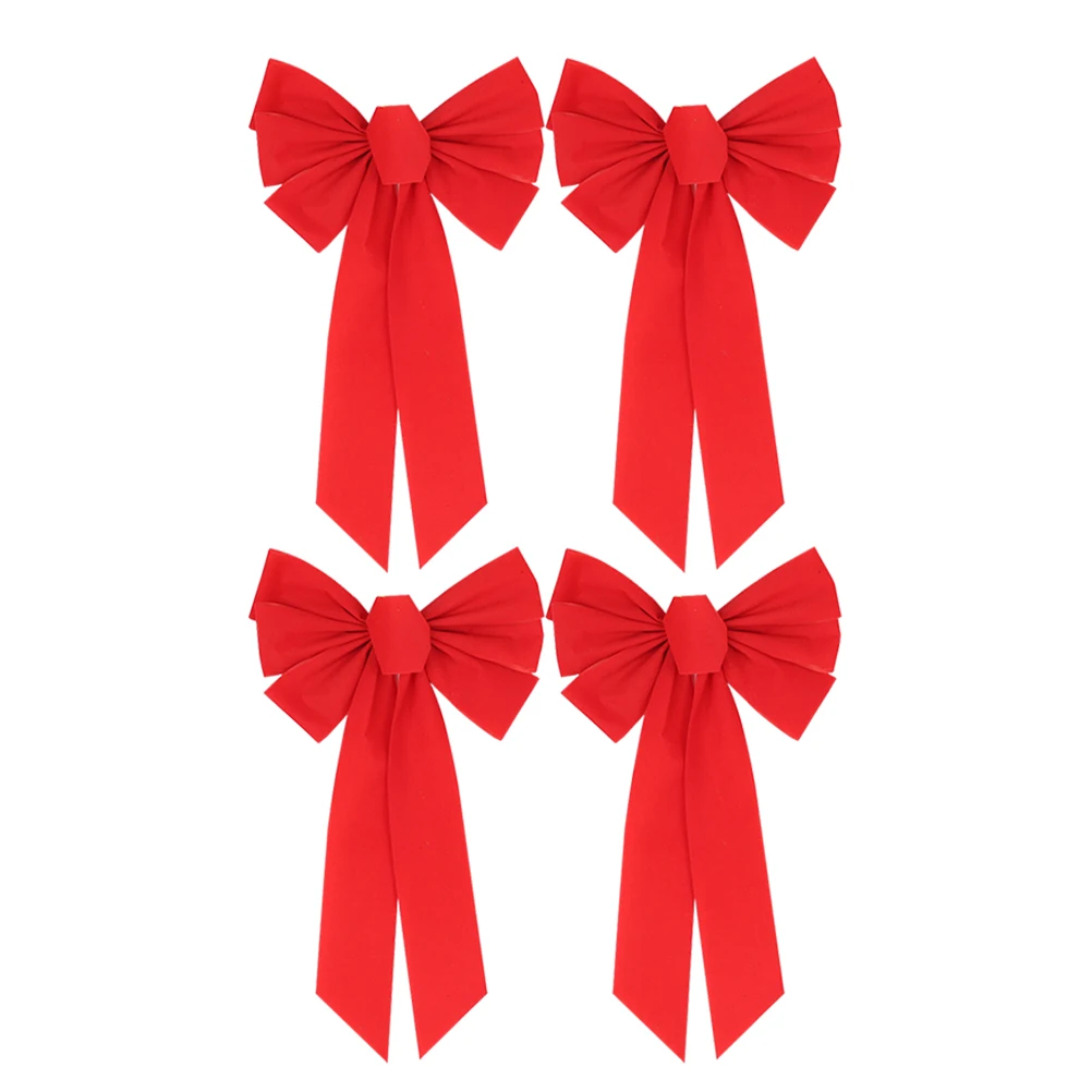 

12 Pcs Flannel Christmas Bow Festive Bowknot Ornament Presents Decorating Bows Festival Party Supplies Decoration Inflatable