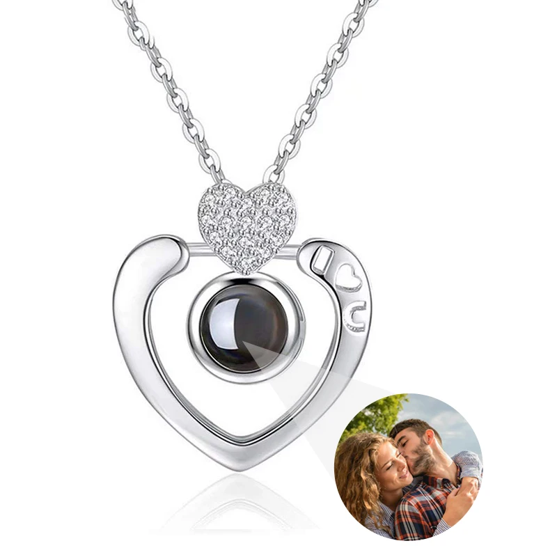Personalisierte Projektions-Halskette mit Bildaufdruck, Herzanhänger, Erinnerungsfoto-Schmuck, Valentinstagsgeschenk für Sie – Detail 19