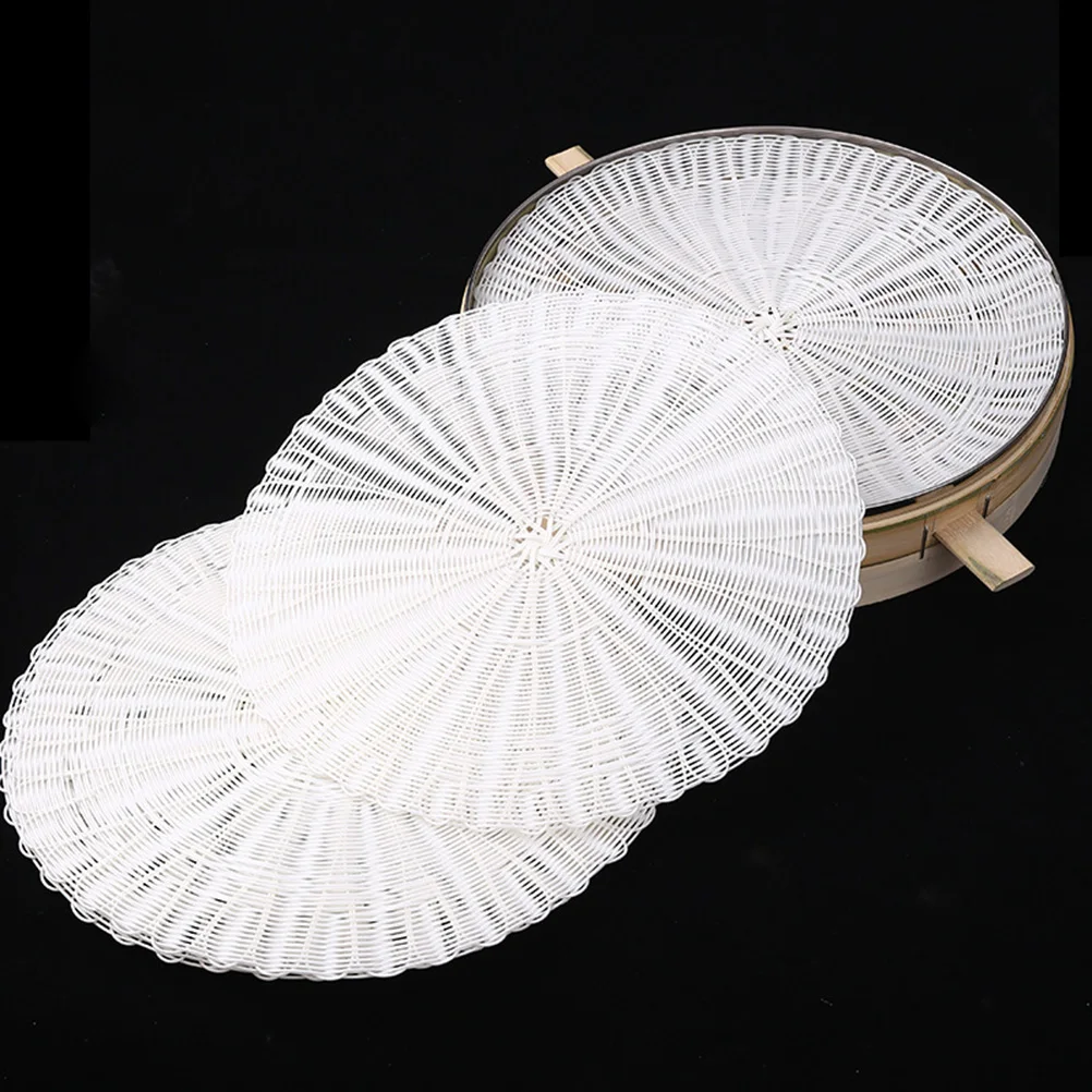 

2 Pcs Steamer Mat Pad for Dumpling Non-stick Micro-wave Oven Steamed Bun Bamboo Steaming
