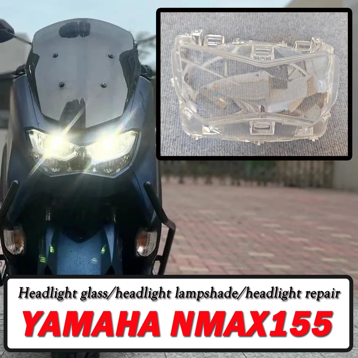 

Motorcycle lampshade front headlight lampshade glass cover suitable for YAMAHA NMAX N-MAX155 NMAX155 Headlight housing