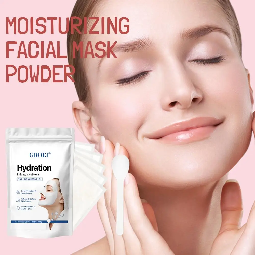 100g hidratante máscara facial em pó máscara facial água luz brilho cristal máscara macia em pó limpeza máscara facial em pó