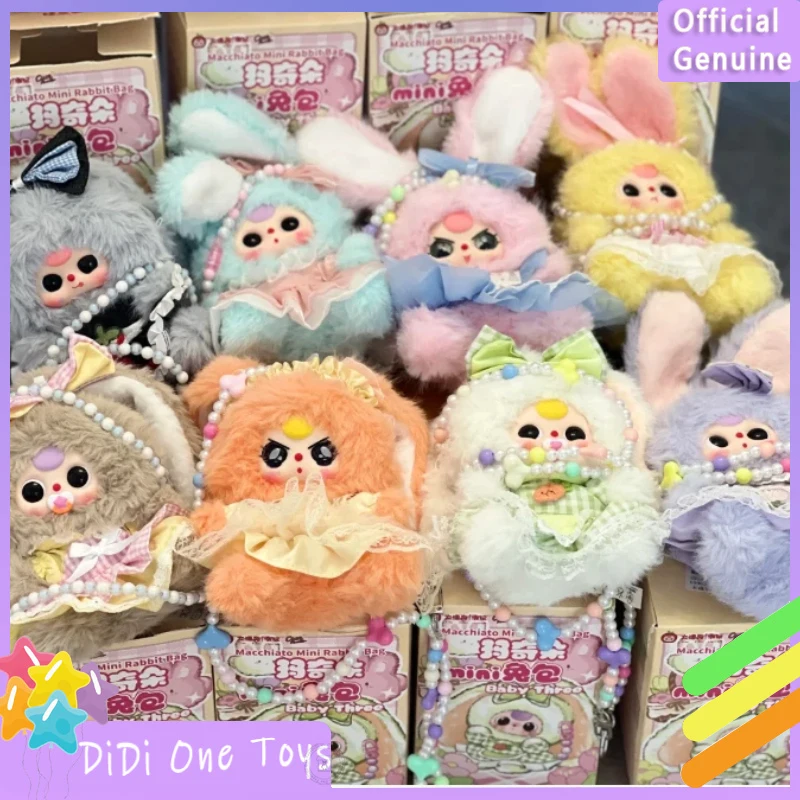Echte Baby Drie Macchiato Mini Konijn Tas Serie Blind Box Schattige Pop Tas Collectie Desktop Ornament Mode Trend Cadeau