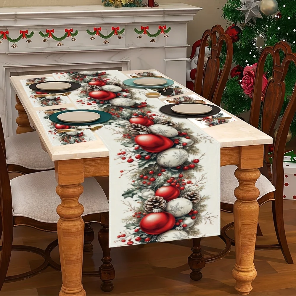 1 Piece Christmas Tablecloth, Buffalo Plaid Pattern, Holiday Tablecloth, Home and Kitchen Decoration, Party Tablecloth, Gift Idea