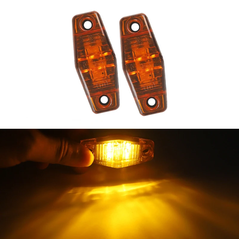 10PCS 2LED Universal Led light Side Marker Car Lights for Trailer Trucks Caravan Clearance Lamp Surface Mount 12V-24V