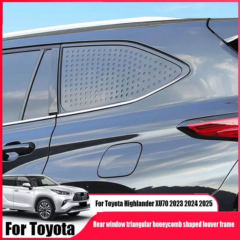 pour-toyota-highlander-xu70-2025-2024-2023-2022-cadre-de-persienne-triangulaire-en-nid-d'abeille-pour-vitre-arriere-piece-de-modification-exterieure