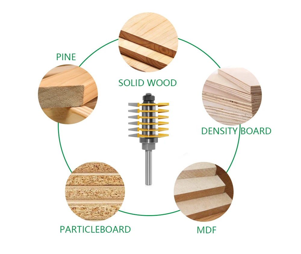 8mm12mm Shank Wood Milling Cutter Hobbing CNC Tools Carpentry Splicing Tenon Knife Routing Finger Cutter Woodworking Machine