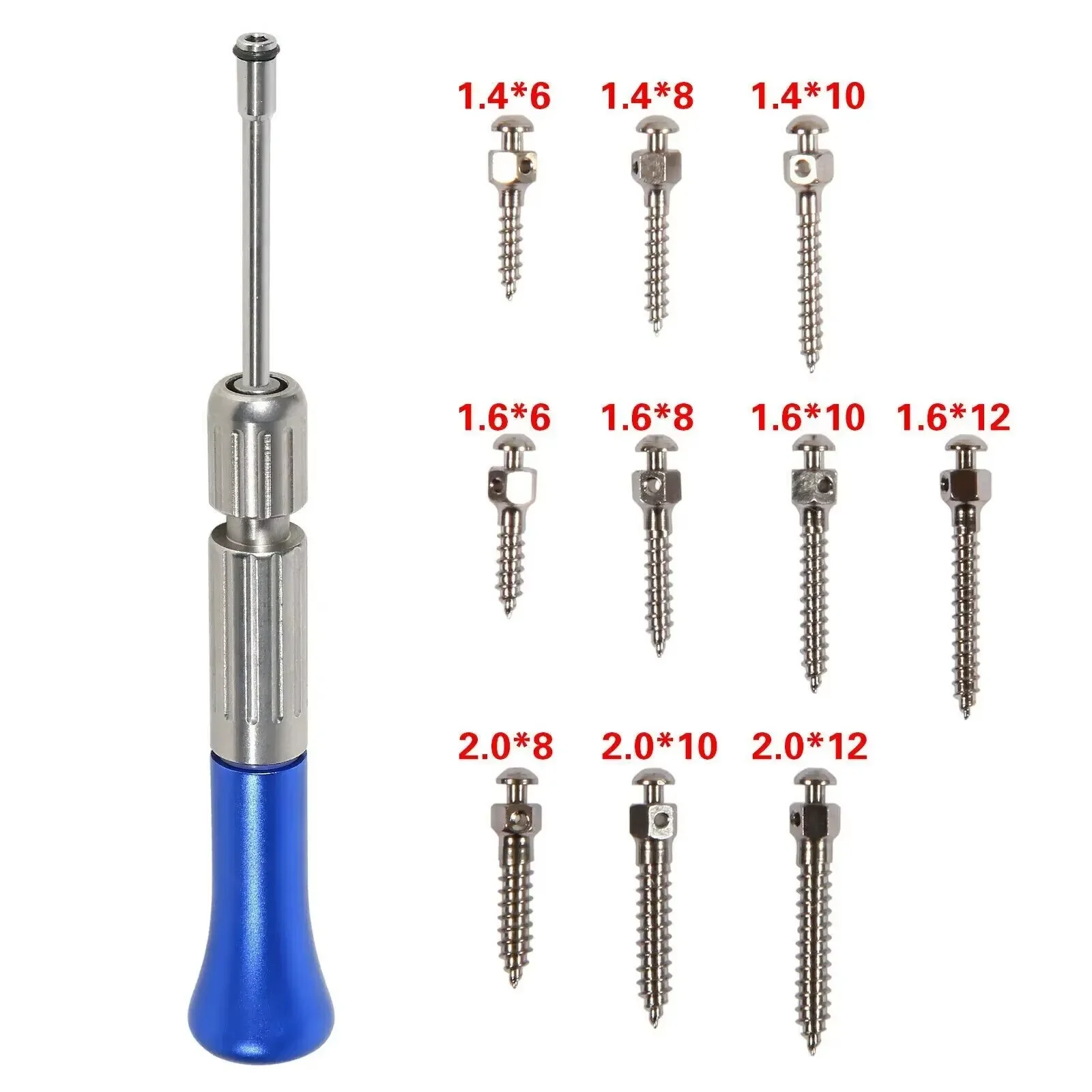 Dental Orthodontic Implant Mini Micro Screw Driver Wrench key Self Drilling Tool+10PCS  Micro Titanium Mini Implant Screws