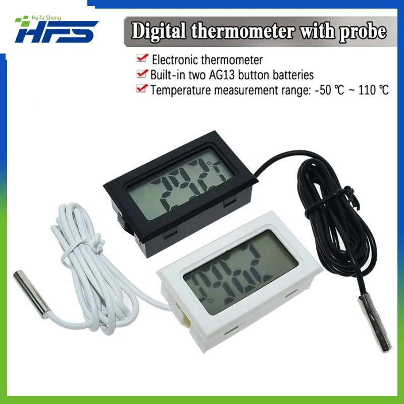 

Mini Convenient Digital LCD Thermometer Sensor Hygrometer Gauge Refrigerator Aquarium Monitoring Display Humidity Detector