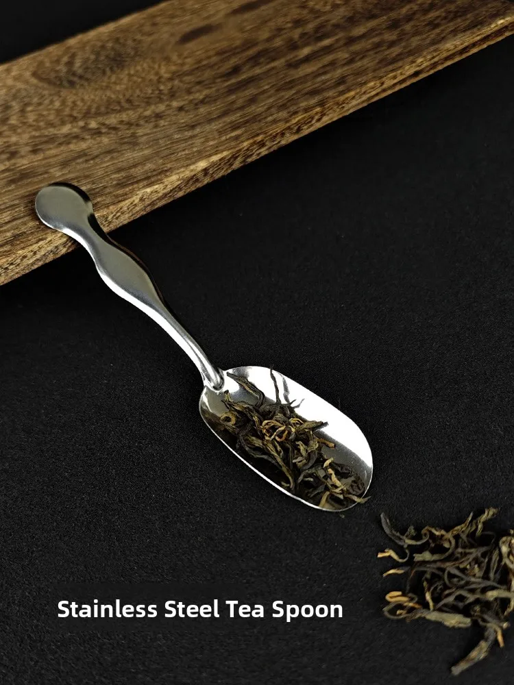 Stainl Steel Tea Spoon Tea Set Accories Tea Scoop Tea ovel Tea Leaves Spoon Tea Tools ovel Tea Spoon Kitchenware