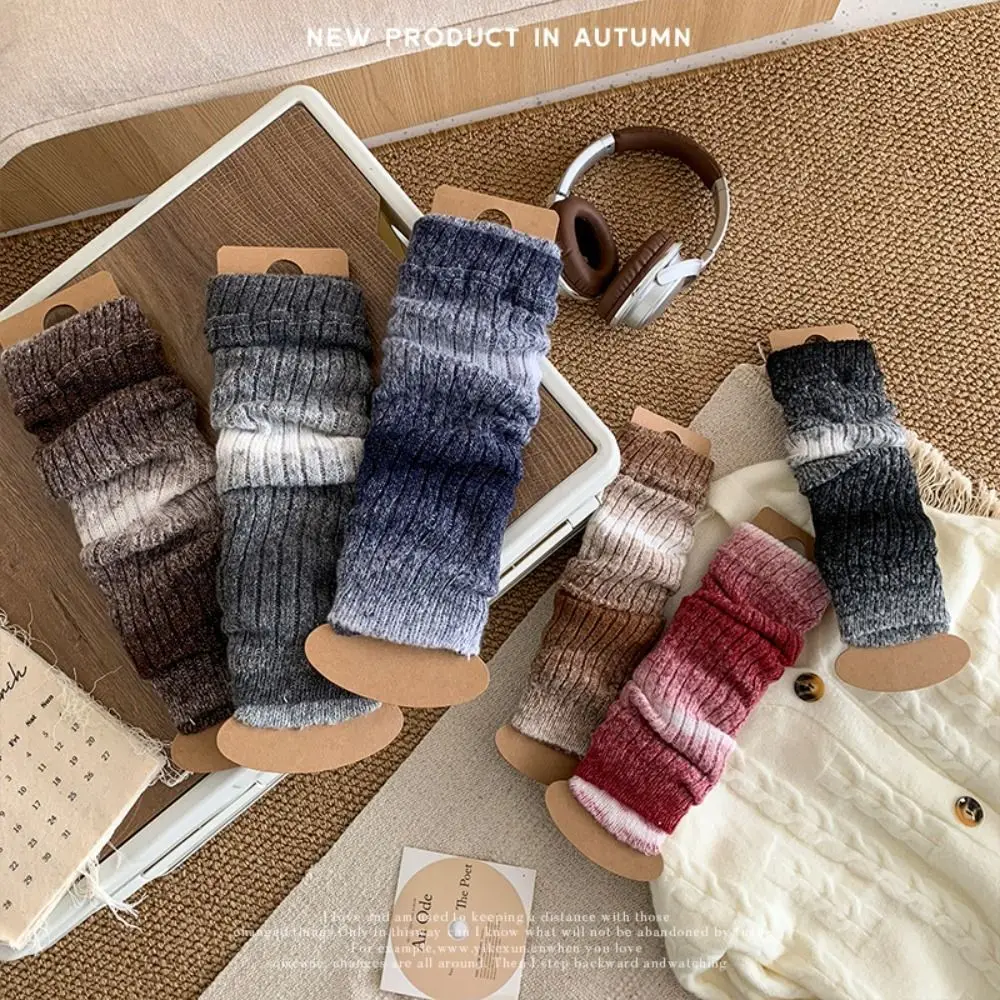 Korean Style Children's Leg Warmers JK Harajuku Knitted Leg Cover Foot Cover Long Stockings Gradient Color Socks Children's