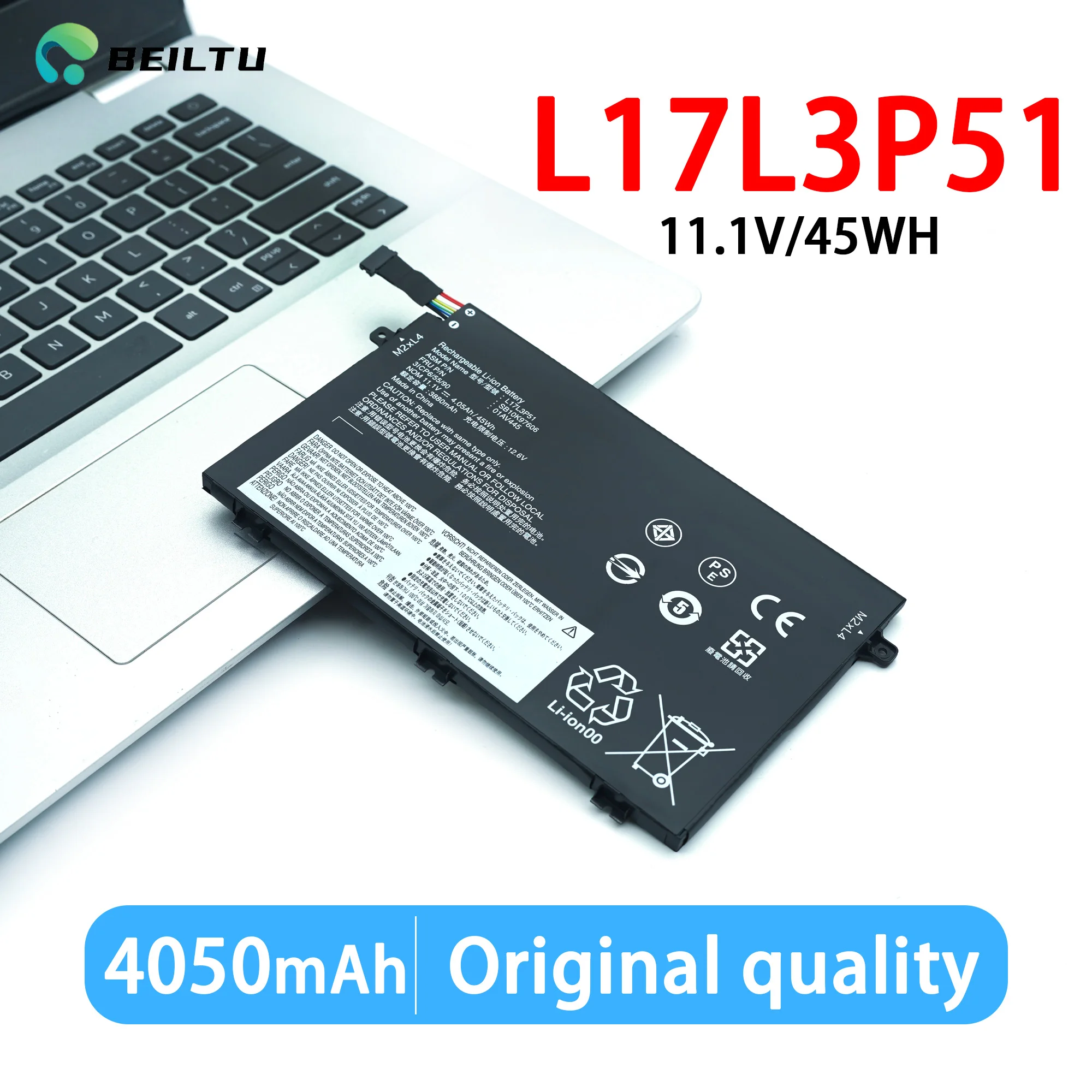 L17L3P51 01AV445 Laptop Battery for Lenovo ThinkPad E15 E480 E490 E495 E580 E585 E590 E595 Series  L17M3P52 SB10K79606