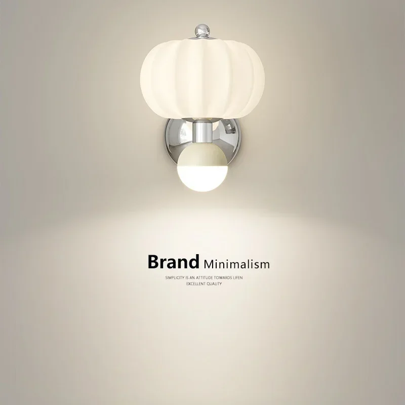 

Кремовый стиль, прикроватные настенные светильники для спальни, двуглавая прикроватная лампа для детской комнаты, ваби-саби, настенный светильник для коридора и прохода