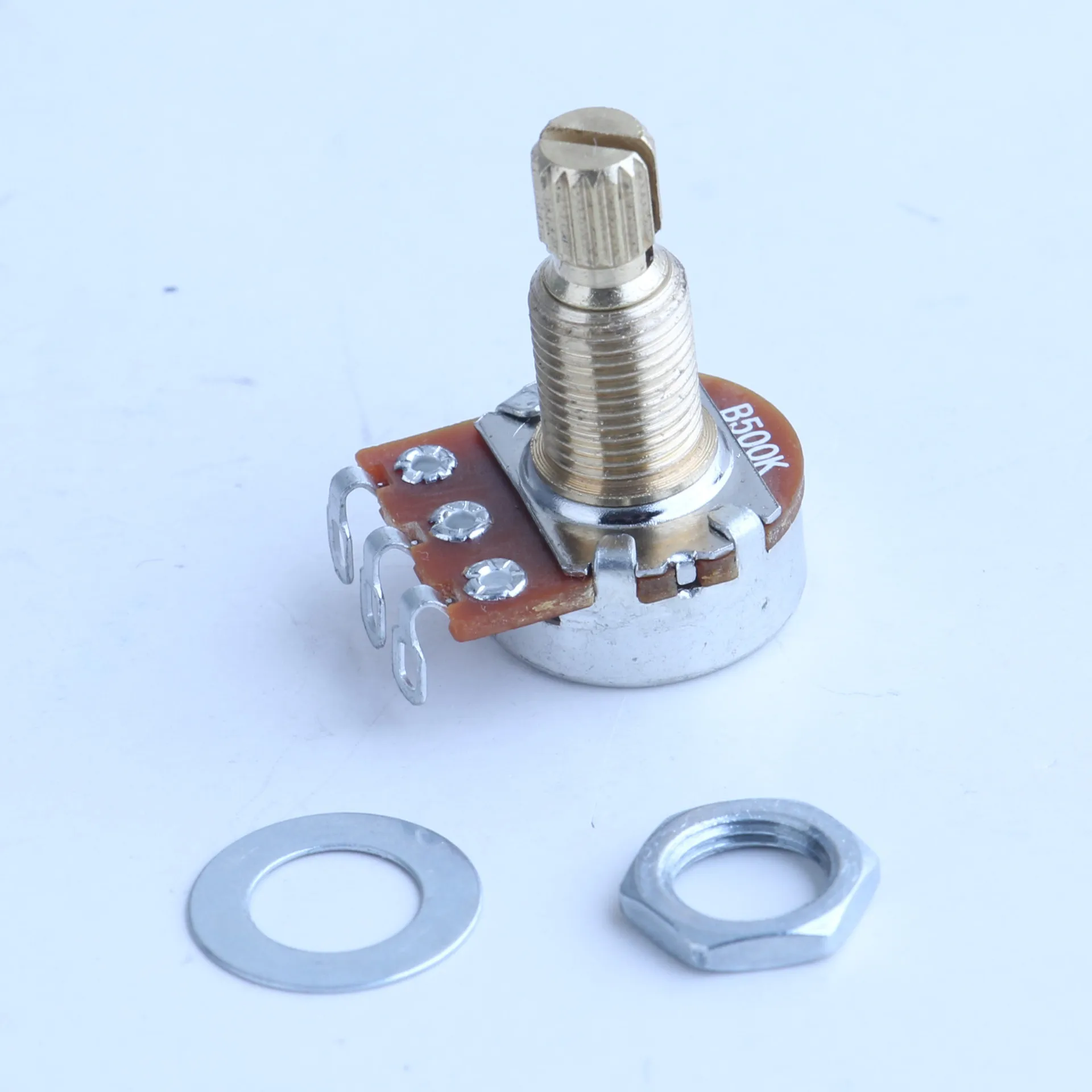 Guitar/Bass Potentiometer Set  A250K / B250K/B500K Brass Shaft & Silver Cap Guitar Parts & Accessories