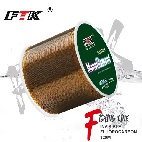 FTK 낚시 라인 플루오로카본 코팅 처리 공정 탄소 120m 라인 0.2mm-0.6mm 7.15LB-45LB 표면 나일론 분자