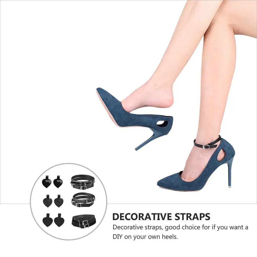 3 set Set di cinturini per tallone per donna Tacchi alti Cinghie per scarpe con tacco staccabili Cuscinetti per la fodera del lacci della caviglia Materiale premium