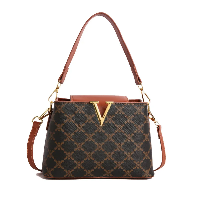 ‌ حقيبة شل مطبوعة لعام 2025، محفظة كروس بوهو عتيقة، حقيبة كتف بحزام على شكل سلسلة عصرية، كاجوال وتاريخ متعدد الاستخدامات