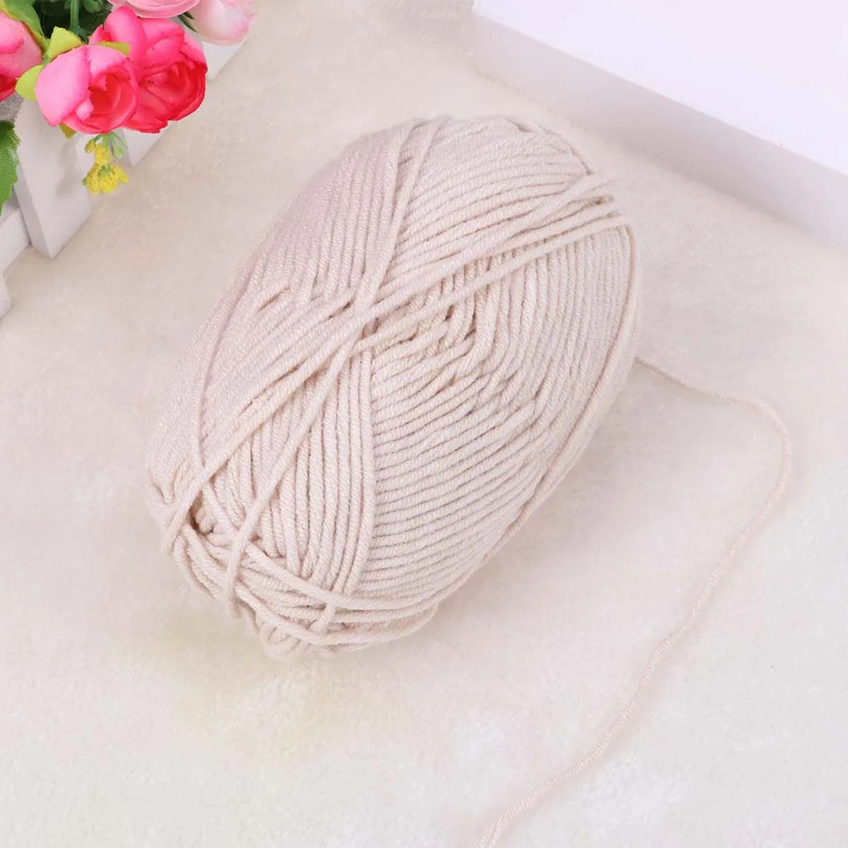 

50 G Milk Cotton Yarn Knit Thread for Crocheting Thick Roving Chunky Hand Knitting Baby